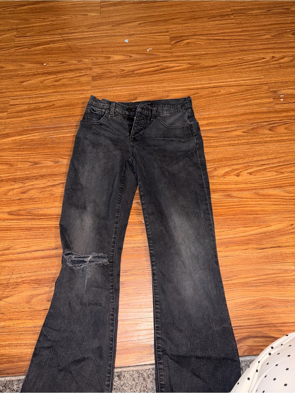 Lucky Brand Black Distressed Flare Jeans